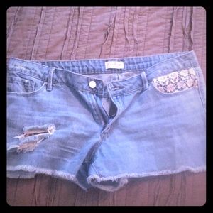 Jessica Simpson denim shorts with lace detail